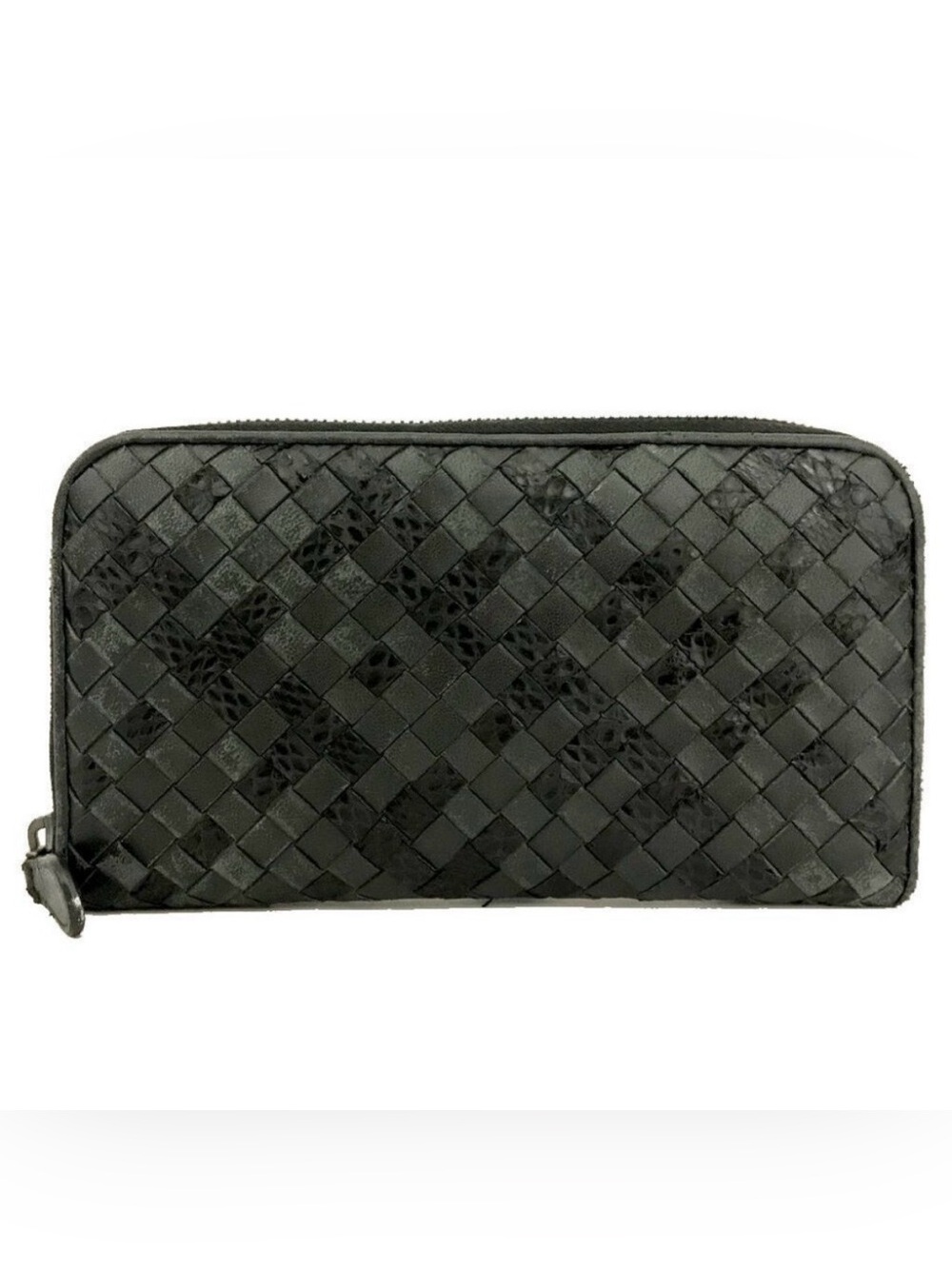 Bottega Veneta Intrecciato Lambskin Leather Zip Around Long Wallet
